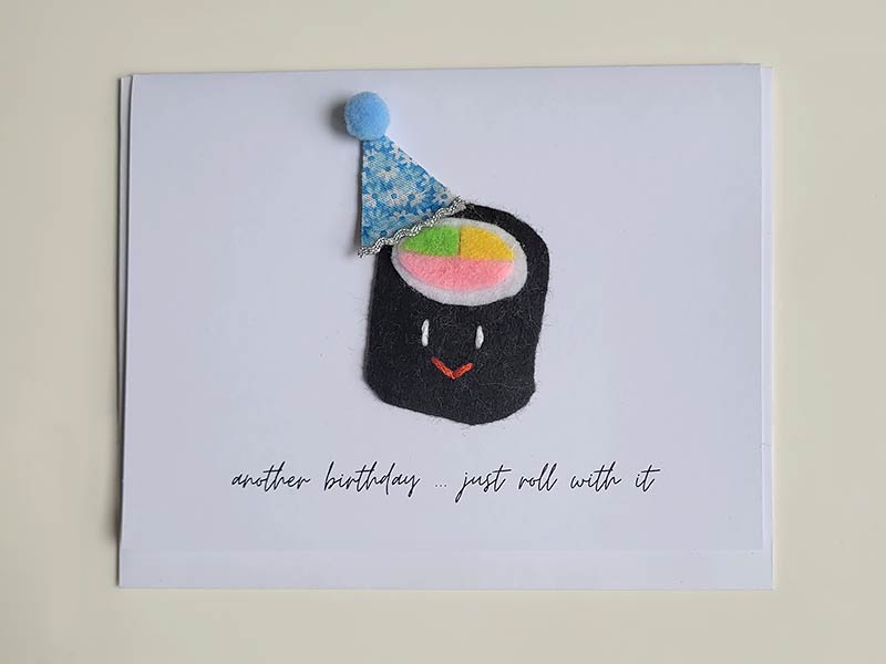 Handmade punny birthday card: another birthday... just ROLL with it