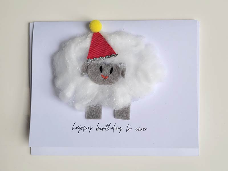 Handmade punny birthday card: happy birthday to EWE