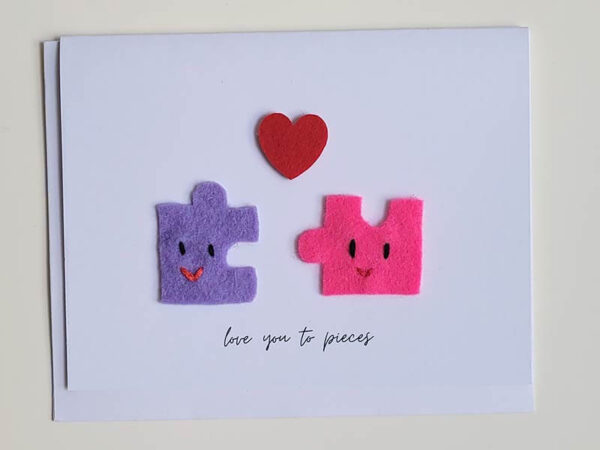 Handmade Punny Card: love you to PIECES