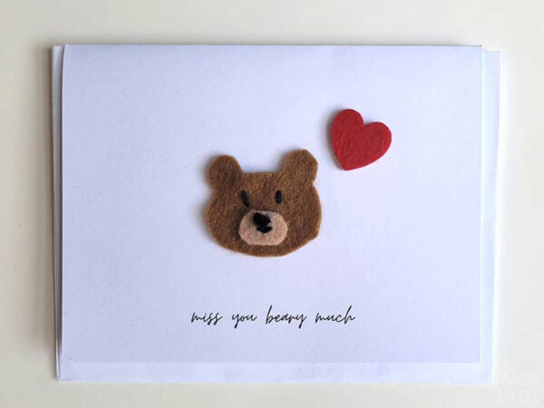 Handmade Punny Card: miss you BEARY much