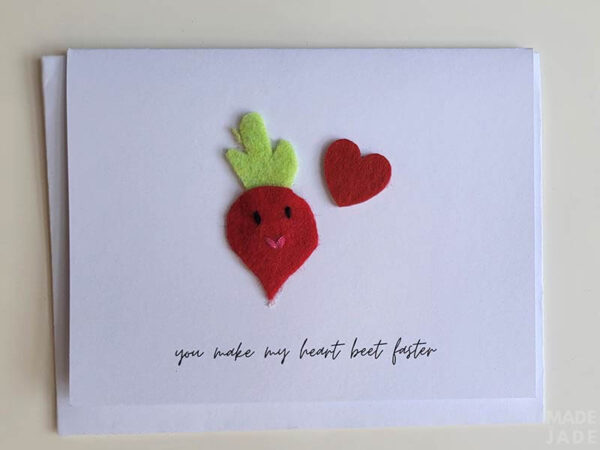 Handmade Punny Card: you make my heart BEET faster